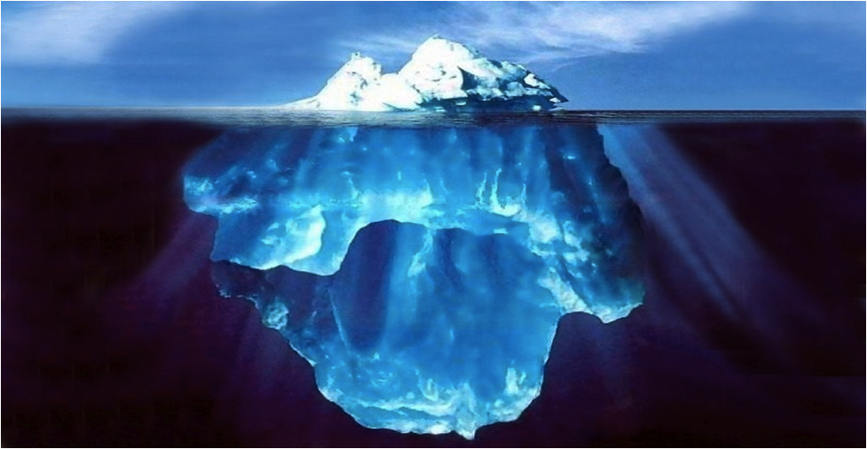 Какая часть айсберга над водой